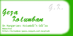 geza kolumban business card